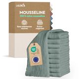 Laleni Hydrofiele Doeken - 100% Katoen - Mousseline - 70x70cm - Lichtgroen - Set van 30