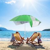 Merkloos Strandparasol UV-bescherming 50 Windscherm Groen Strandtent 210x175 cm Strandparasol