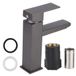 Robinet pour lavabo en acier inoxydable - Robinet mélangeur - Pour salle de bain - Raccordement simple - Raccordement G1/2 pouce - Forme ronde, 17 x 11 cm