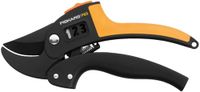 Fiskars Aambeeld-tuinschaar voor droge Twijgen en Takken | Met antiaanbaklaag, Hoogwaardige Stalen messen, Lengte: 19 cm, Zwart/Oranje, PowerStep, P83, 1000575
