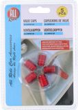 All Dunlop Autobanden ventieldoppen - 5 delig - rood - aluminium