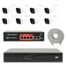 NVR POE videobewakingspakket, 8 camera's, schakelaar, kabel