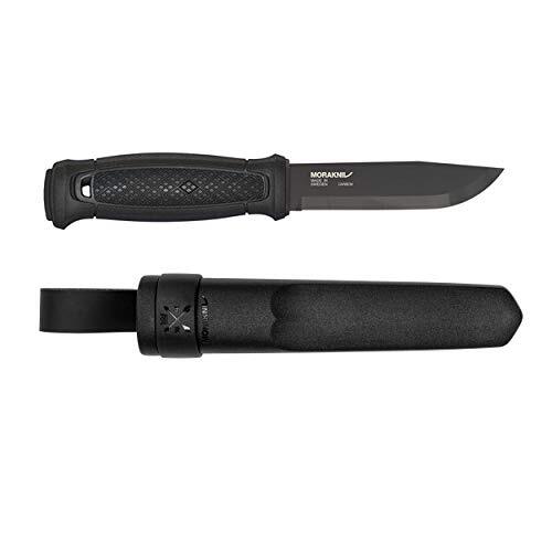 Mora Kniv Garberg Full Tang Vaste Blade Mes met Koolstofstalen lemmet, 4,3 inch, Polyschede, Zwart