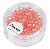 Rayher Hobby Rayher 14200258 glas geslepen parel, 4 mm Ø, rosé opak, doos 100 stuks