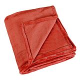LINDER Rechthoekige deken zacht en cocooning – kleur: baksteenoranje – 100% polyester – afmetingen 130 x 180 cm – collectie Cocoon