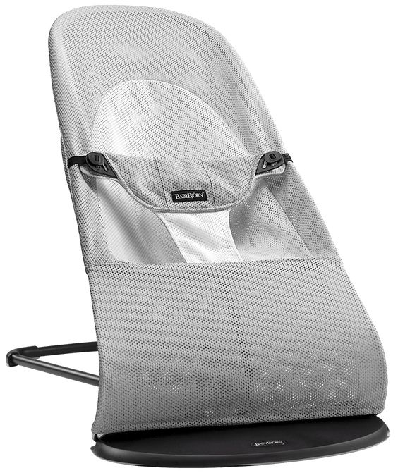 BabyBjörn Bouncer Balance Soft - Zilver/Wit - Mesh - Verstelbaar - Inklapbaar