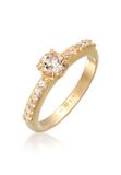 Elli PREMIUM Ring met Topaas en Morganiet in 925 Sterling Zilver Verguld