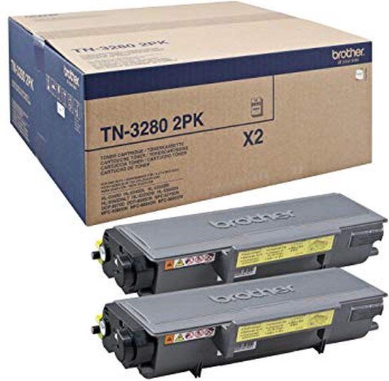 Brother TN3280 TWIN Zwart - 2 stuks