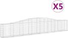 vidaXL Gabions - 5 pieces - arched - 400x30x60/80 cm - iron