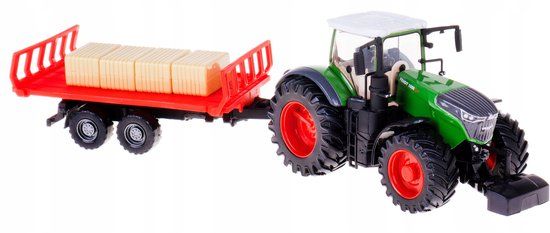 Bburago Fendt 1050 Vario trekker met aanhanger en stro