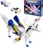 Merkloos Voiture transformable en licorne – robot transformable créatif – déformation par collision – cadeau pour enfants – bleu
