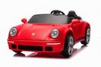 ES-TOYS Elektro Kinderauto „Porsche Ruf“ – lizenziert – 24V8A – Brushless – 2 Sitzer- 2,4Ghz + MP3 + Leder + EVA – Rot