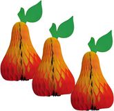 Bellatio Decorations Shoppartners Bv Hang decoratie fruit thema peer - 3x - van papier - 20 cm