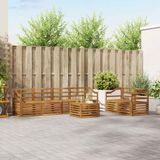 vidaXL Buiten bankenset 7 st Naturel Massief Acaciahout