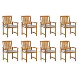 VidaXL Tuinstoelen 8 st met kussens massief acaciahout