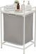 Merkloos Relaxdays Wasmand met plank - 65 l - uitneembare waszak - wit-grijs