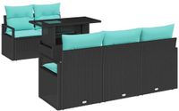vidaXL Tuinbank Set Zwart en Blauw