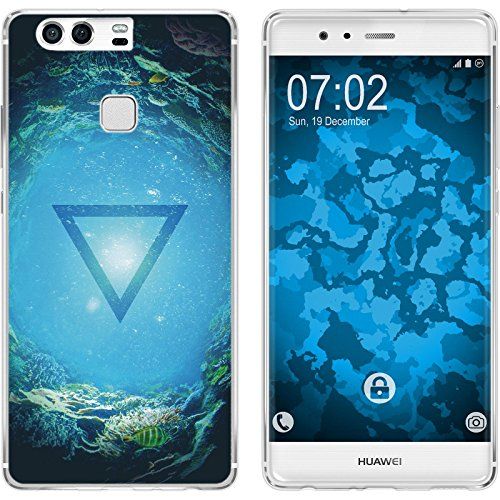 PhoneNatic Case compatibel met Huawei P9 - Silicone Case transparant 2 screen protectors, Motief: 04.