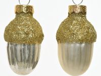 Decoris Eikel Glas Glans-Mat Glitter Parel dia3x4cm
