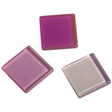 Rayher Acryl mozaïek, transparant 1x1cm, ca. 205stuks, SB-box 50g, rosétinten mix, vierkant, kunststofstenen, kunststofmozaïek doorschijnend, 14540258, medium