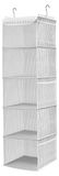 Organisateur de garde-robe suspendu - 5 compartiments - 6 poches - 30 x 30 x 108 cm - Rayé