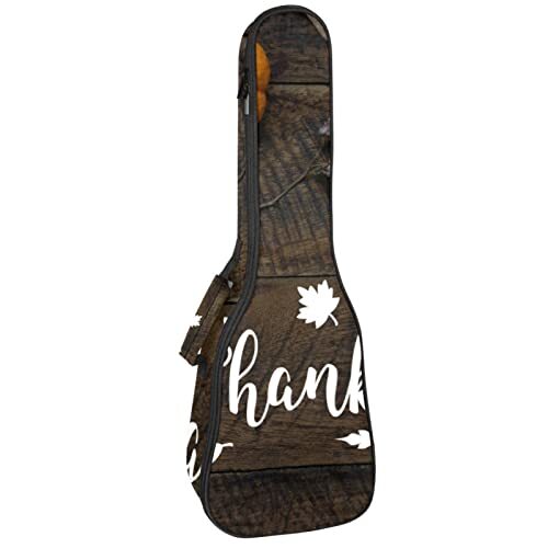 VAPOKF Ukulele Tas Thanksgiving Pompoen op Blank Houten Board Ukulele Case voor Sopraan Tenor Concert 23 Inch 10 MM Dikke Zachte Gewatteerde Verstelbare Bandjes Gig Bag