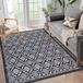 Auton Boho-tapijten, wasbare tapijten voor woonkamer, antislip dunne sprei, tapijt voor eetkamertafel, tapijt met bloemenprint in used look voor slaapkamer, keuken, kantoor, donkergrijs, 160 x 230 cm