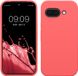 kwmobile telefoonhoesje geschikt voor Google Pixel 9a - Hoesje met siliconen coating - Smartphone case in neon koraal
