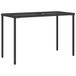 vidaXL Tuintafel met glazen blad, zwart, 115x54x74 cm, polyrotan