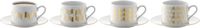 LSA International L.S.A. Chevron Theekop en Schotel - 250 ml - Set van 4 Stuks