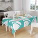 Bonamaison Tafelkleed, Anti-Mold, Sneldrogend, Waterdicht, 100% Polyester Tafellaken, Turkoois, wit, 140 x 160 Cm