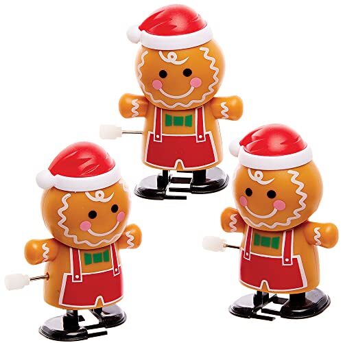 Baker Ross FX437 Peperkoekenman Opwindbare Racers - Set van 3, Kerstmis Race Speelgoed voor Kinderen, Speelgoed voor Kinderfeestzakjes en Kerstkousen