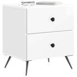 vidaXL Nachtkastje 2 st Hoogglans Wit 43 x 34,5 x 47,5 cm Bewerkt hout