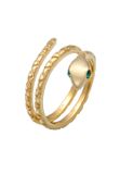 Elli Ring Dames Slang Pinky Modern met Kristallen in 925 Sterling Zilver Verguld