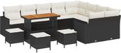 vidaXL Tuinbank Set 13 st 10-Aantal zitplaatsen Zwart en Crème