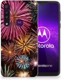 B2Ctelecom Back Cover voor Motorola One Macro Silicone Back Cover Vuurwerk