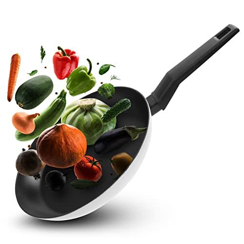 FACKELMANN Braadpan Balance 24 cm, antiaanbakpan van 90% gerecycled aluminium met ergonomische kunststof handgreep, inductiepan voor koken en braden