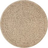 the carpet Kansas – Weerbestendig Indoor & Outdoor Vloerkleed Naturel Rond 160 cm