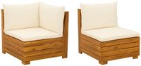 vidaXL Tuin loungeset met kussen 2 Stuk Bruin Massief Acaciahout