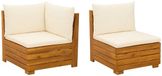 vidaXL Salon de jardin avec coussin 2 pièces Marron Acacia massif