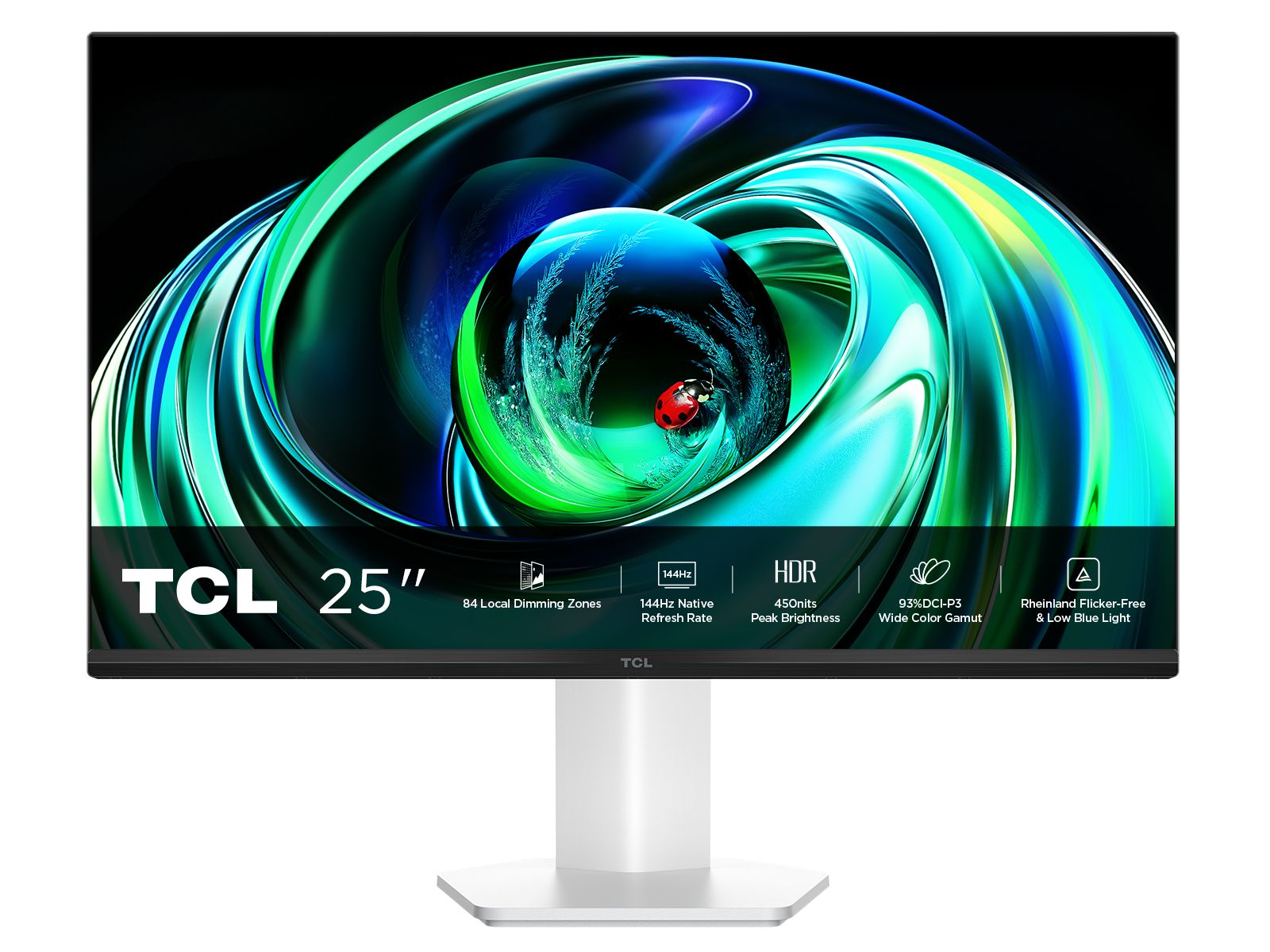 TCL 25G54 25" Full HD QLED Gaming Monitor - White