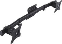 Unyqoos® deleyCON Adaptateur double moniteur – Bras pour 2 moniteurs, montage sur support de table existant, inclinable -45°/+45°, pivotant -15°/+15°, 2× jusqu'à 10 kg, acier