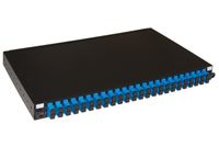 LINK Optische vezelplaat 19 inch met 24 adapters DC Duplex singlemode diepte 250 mm kleur zwart