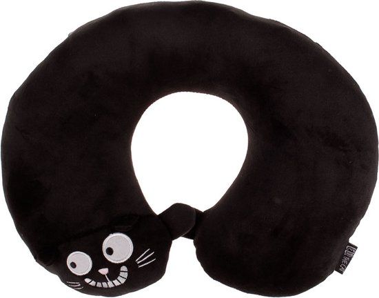 Moses Ed, The Cat Nekkussen 2 In 1 - Zwart - Unisex - Polyester - 0.30 kg