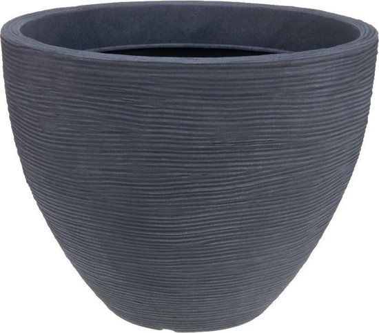 Nampook Bloempot Ribbed Rond 40 x 31 cm Grijs