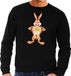 Bellatio Decorations Bol Zwarte Paas sweater verliefde paashaas - Pasen trui voor heren - Pasen kleding S