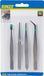 Kinzo hobby pincetten 4 stuks zilver