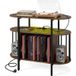 Costway Platine Vinyle LED avec prise (marron)