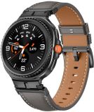 Strap-it Luxe leren bandje met gespsluiting - horlogeband leer geschikt voor Samsung Galaxy Watch 9 (40/44mm) / Watch 8 (40/44mm) / 8 Classic (46mm) - grijs