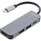 InLine 33271H interface hub USB 3.2 Gen 1 (3.1 Gen 1) Type-C 5000 Mbit/s Grijs